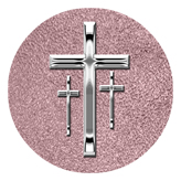 DAROUND 517 SL SH OR Silver 3 Crosses Shimmer Orchid Background